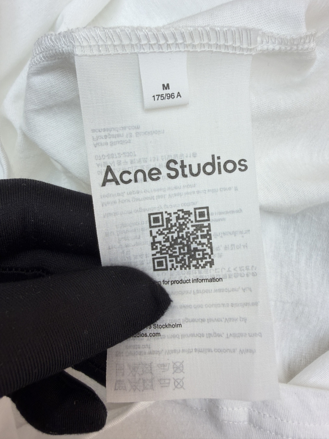 Acne Studios 1996泥染水洗做旧修身圆领T恤 短袖 白色 黑色 女款 A0 