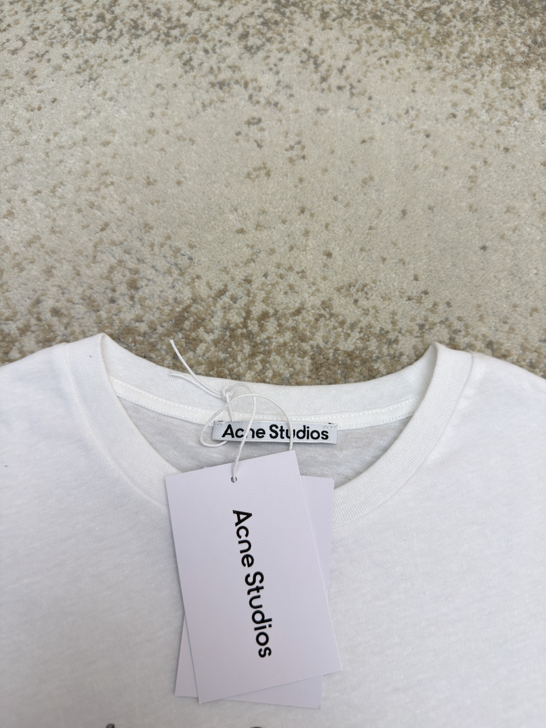 Acne Studios 1996泥染水洗做旧修身圆领T恤 短袖 白色 黑色 女款 A0 