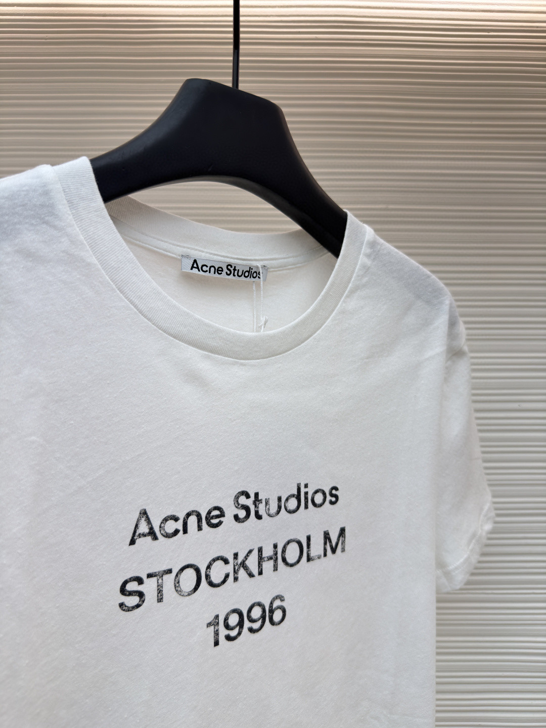 Acne Studios 1996泥染水洗做旧修身圆领T恤 短袖 白色 黑色 女款 A0 