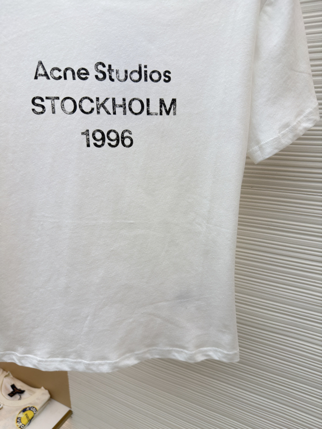 Acne Studios 1996泥染水洗做旧修身圆领T恤 短袖 白色 黑色 女款 A0 