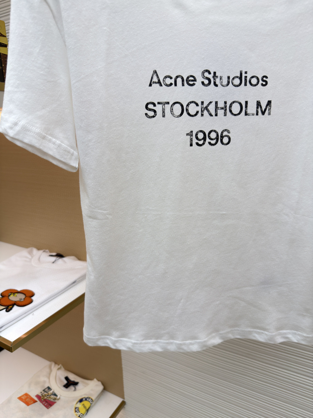 Acne Studios 1996泥染水洗做旧修身圆领T恤 短袖 白色 黑色 女款 A0 