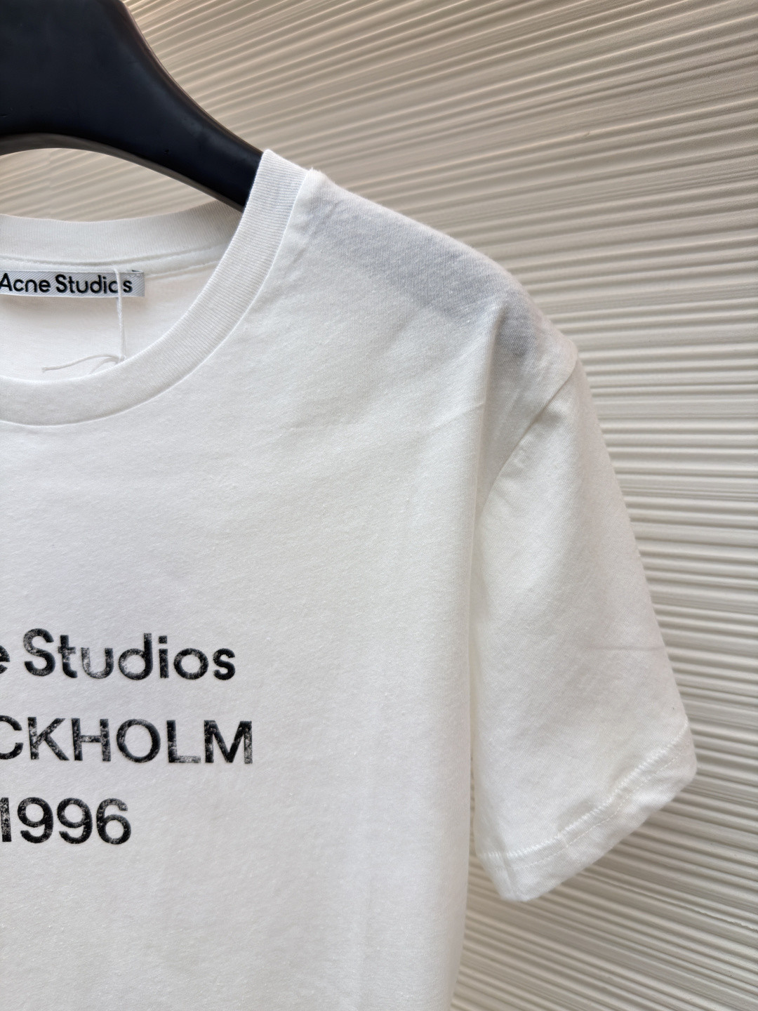 Acne Studios 1996泥染水洗做旧修身圆领T恤 短袖 白色 黑色 女款 A0 