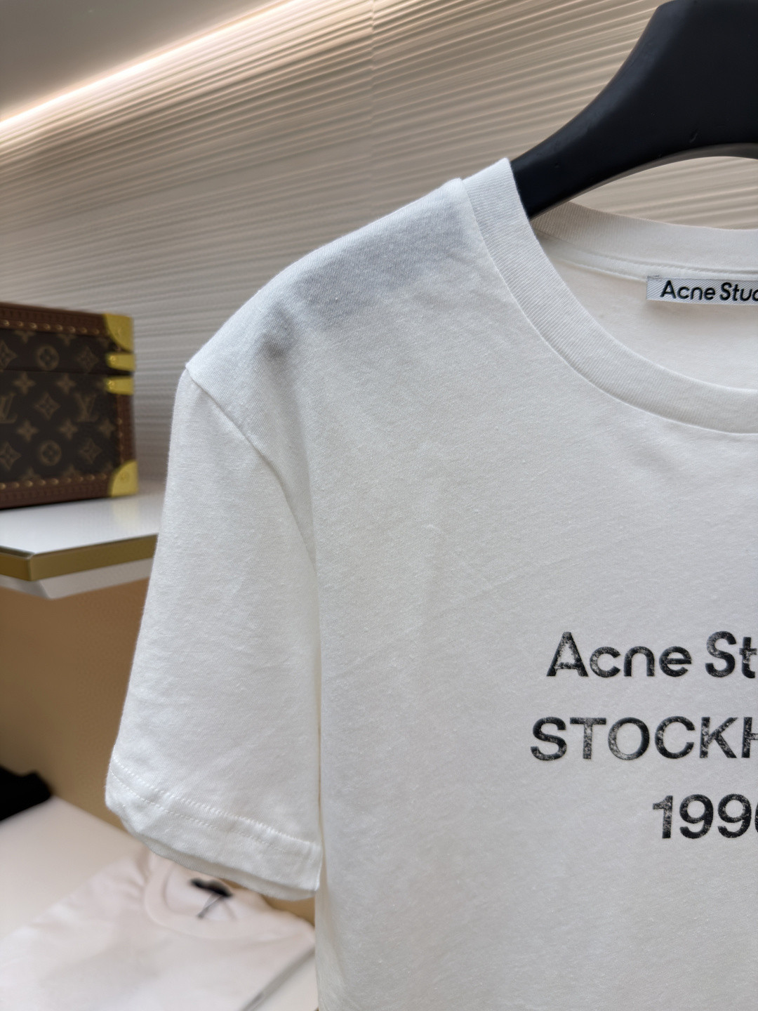 Acne Studios 1996泥染水洗做旧修身圆领T恤 短袖 白色 黑色 女款 A0 
