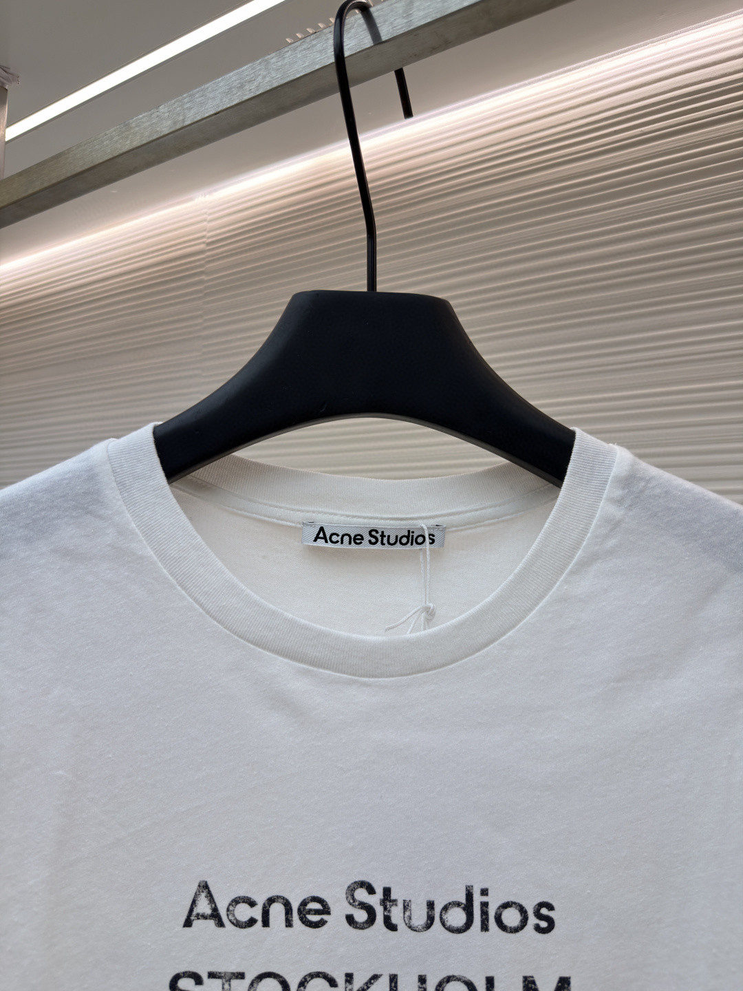 Acne Studios 1996泥染水洗做旧修身圆领T恤 短袖 白色 黑色 女款 A0 