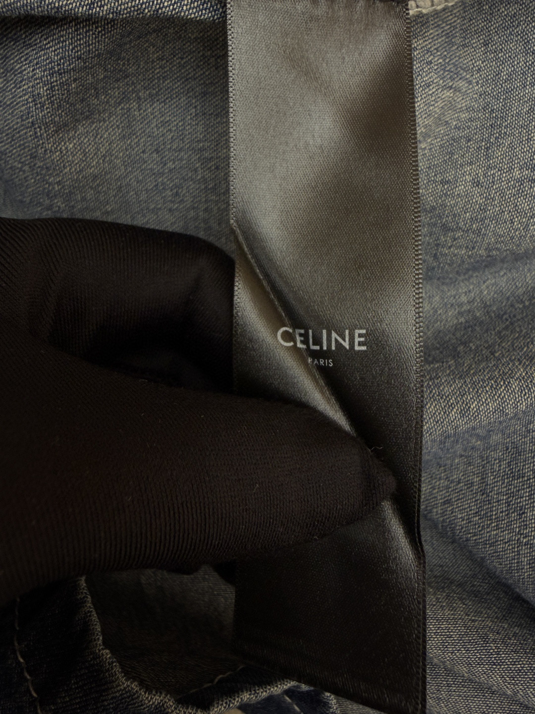 CELINE 赛琳 刺绣牛仔衬衫 外套 短袖 夏款 蓝色 A7 RC0D7208I-07UO