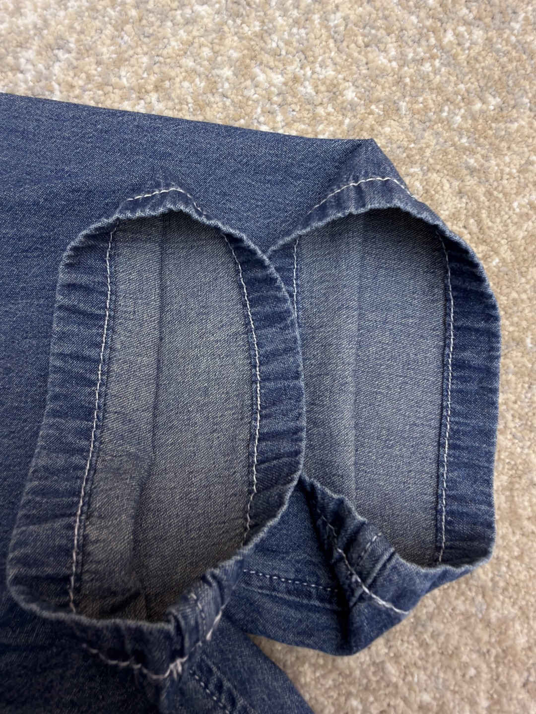 CELINE 赛琳 刺绣牛仔衬衫 外套 短袖 夏款 蓝色 A7 RC0D7208I-07UO