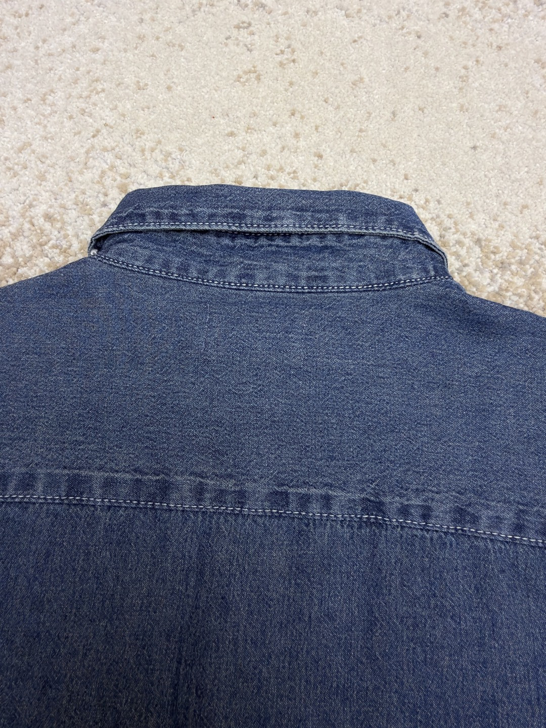 CELINE 赛琳 刺绣牛仔衬衫 外套 短袖 夏款 蓝色 A7 RC0D7208I-07UO