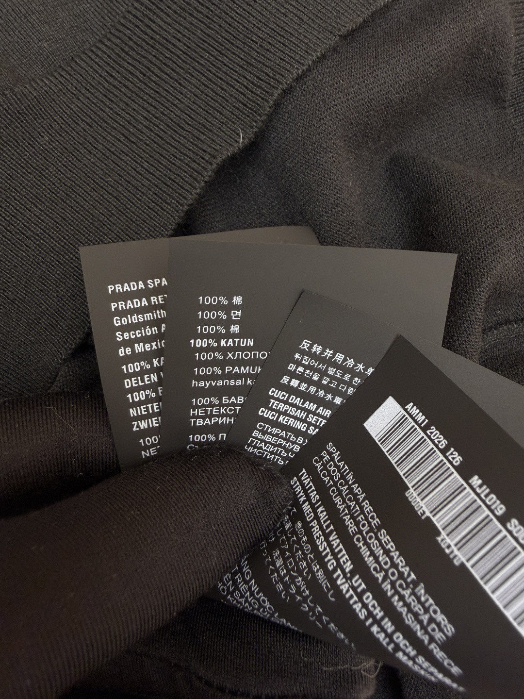 PRADA 普拉达 三角徽标半拉链针织Polo衫 短袖 T恤 蓝黑色 A25 UMB488-12D8-F0002-S-231