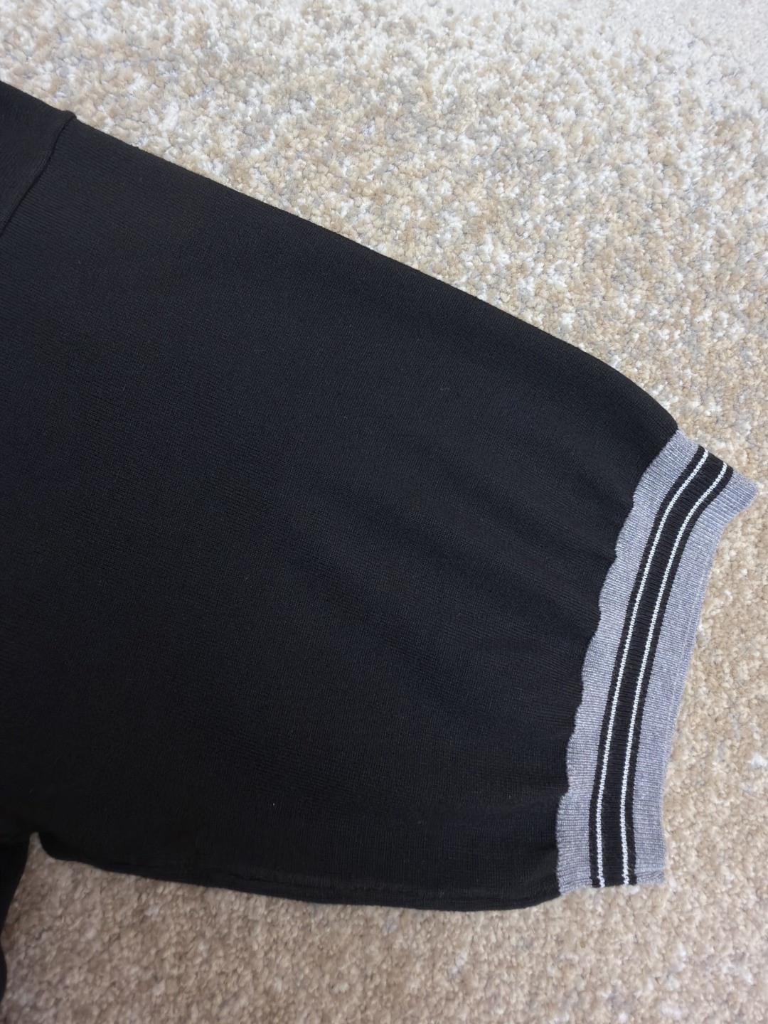 PRADA 普拉达 三角徽标半拉链针织Polo衫 短袖 T恤 蓝黑色 A25 UMB488-12D8-F0002-S-231