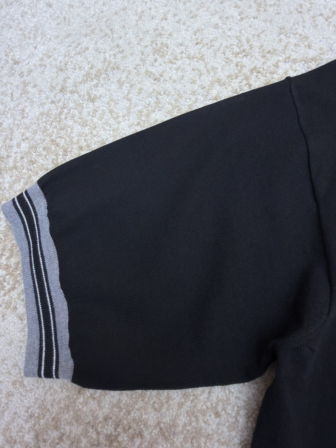 PRADA 普拉达 三角徽标半拉链针织Polo衫 短袖 T恤 蓝黑色 A25 UMB488-12D8-F0002-S-231