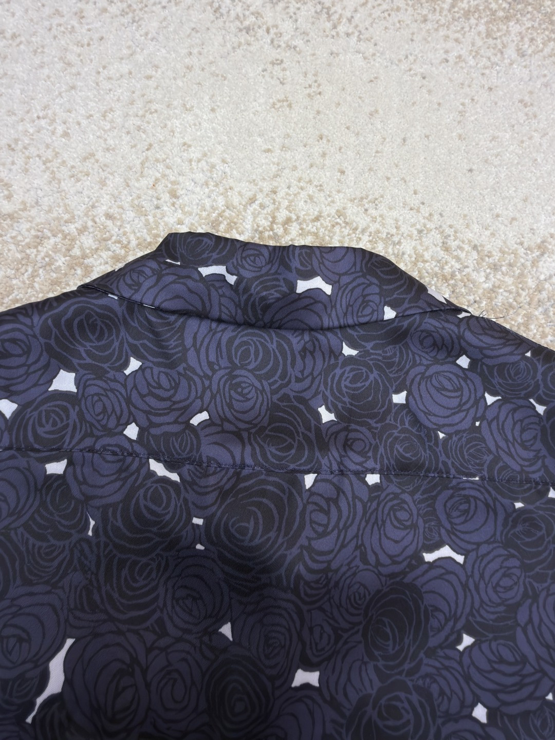 Givenchy 纪梵希 暗夜玫瑰印花短袖衬衫 蓝色 B0 BM616J16DN-499