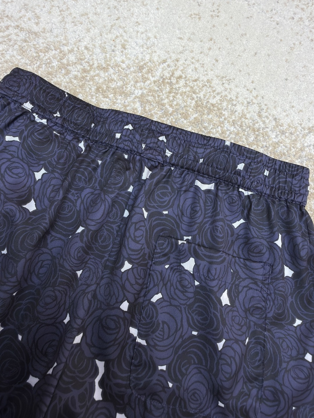 Givenchy 纪梵希 暗夜玫瑰印花松紧腰休闲裤 运动裤 短裤 五分裤 蓝色 B0 BM51MT16DN-499