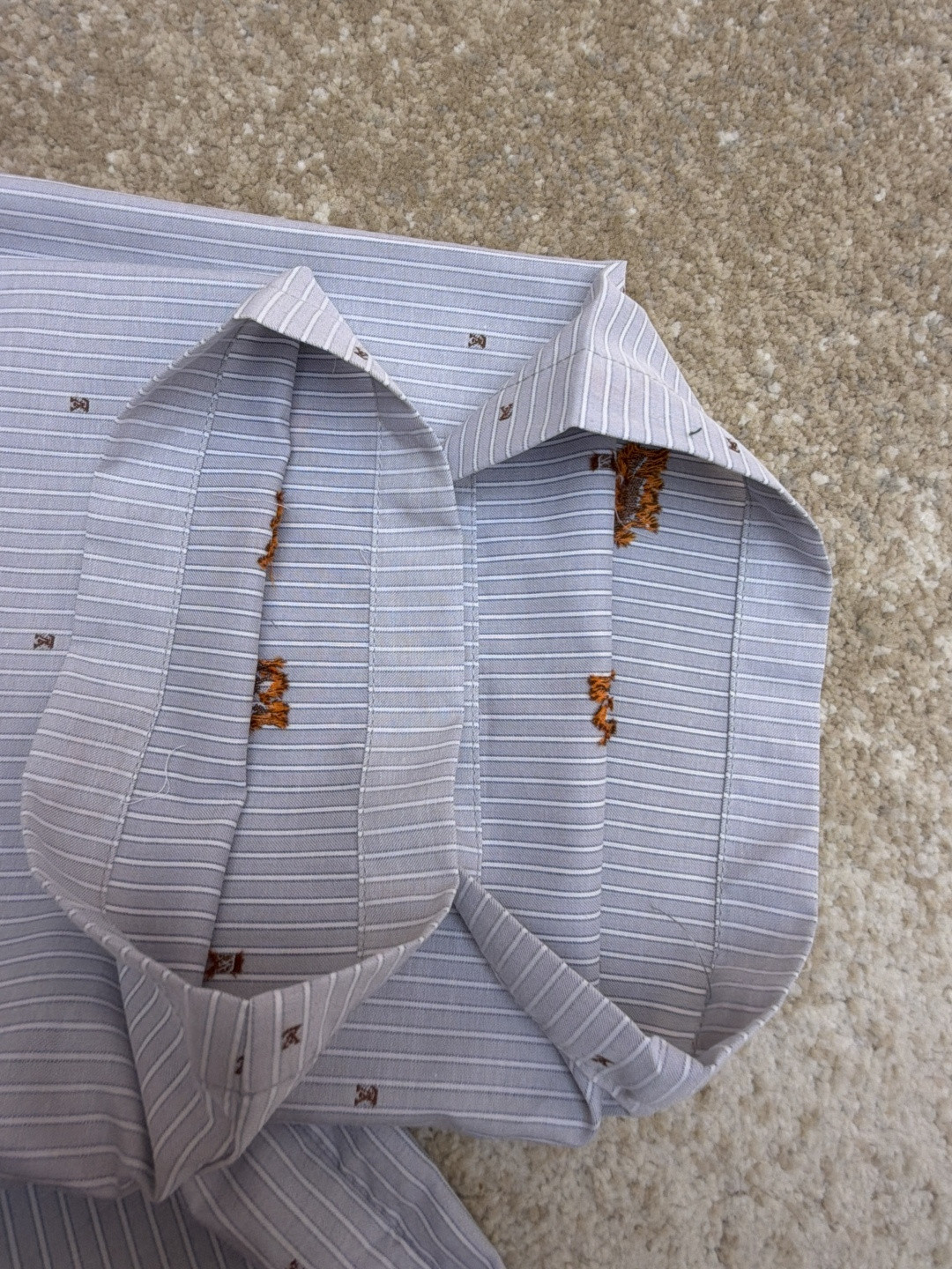 LOUIS VUITTON 路易威登 狐狸刺绣条纹短袖衬衫 蓝色 B0