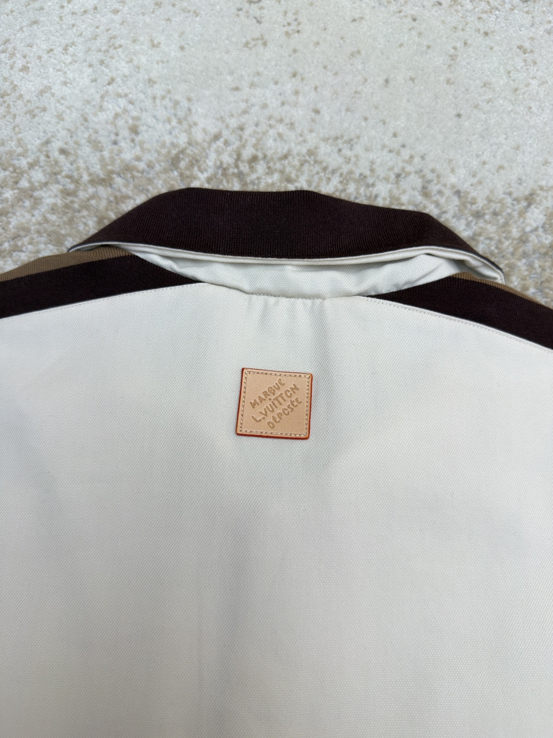 LOUIS VUITTON 路易威登 条纹撞色短袖衬衫 白色 B0 1AJRF1