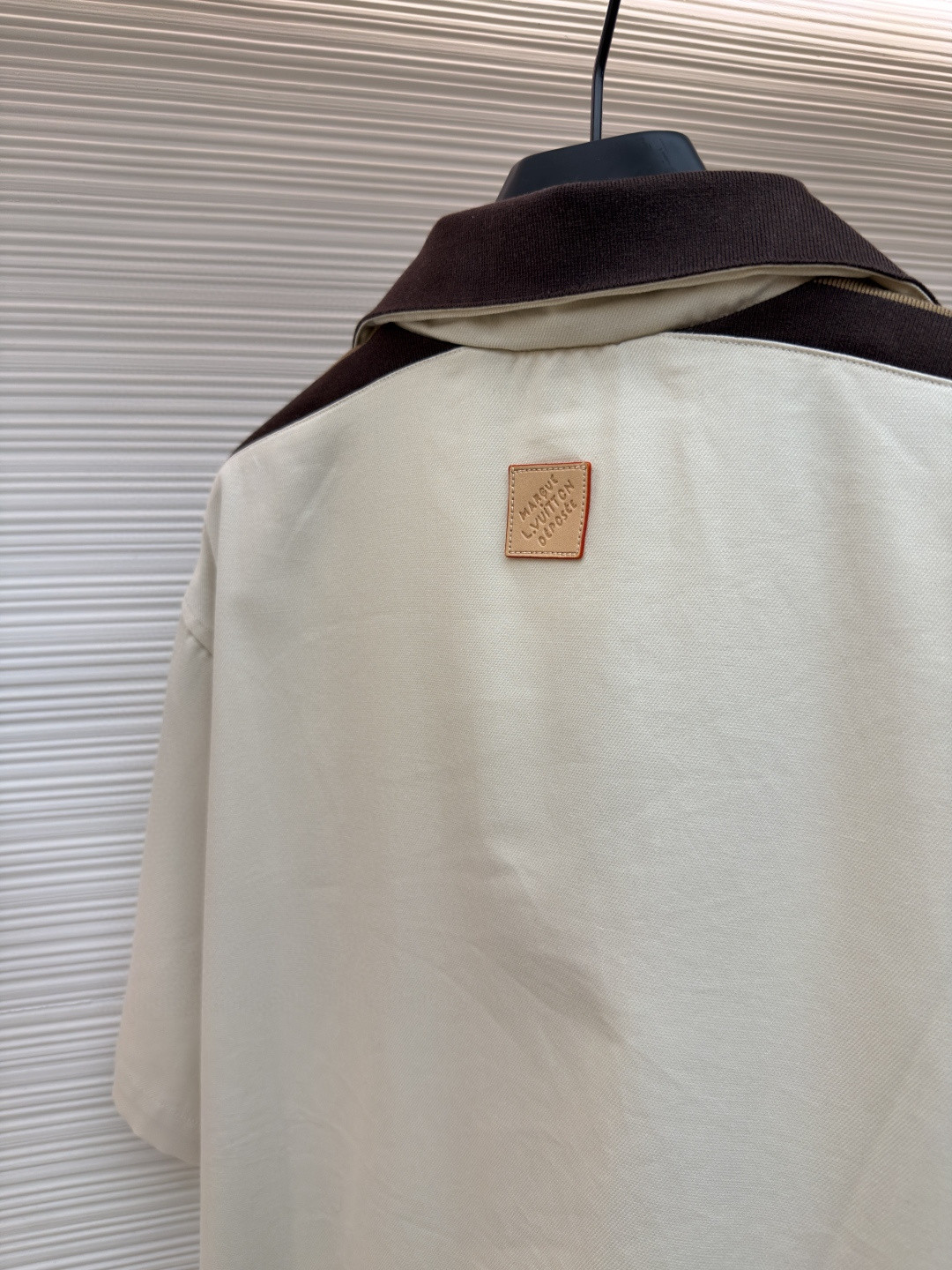 LOUIS VUITTON 路易威登 条纹撞色短袖衬衫 白色 B0 1AJRF1