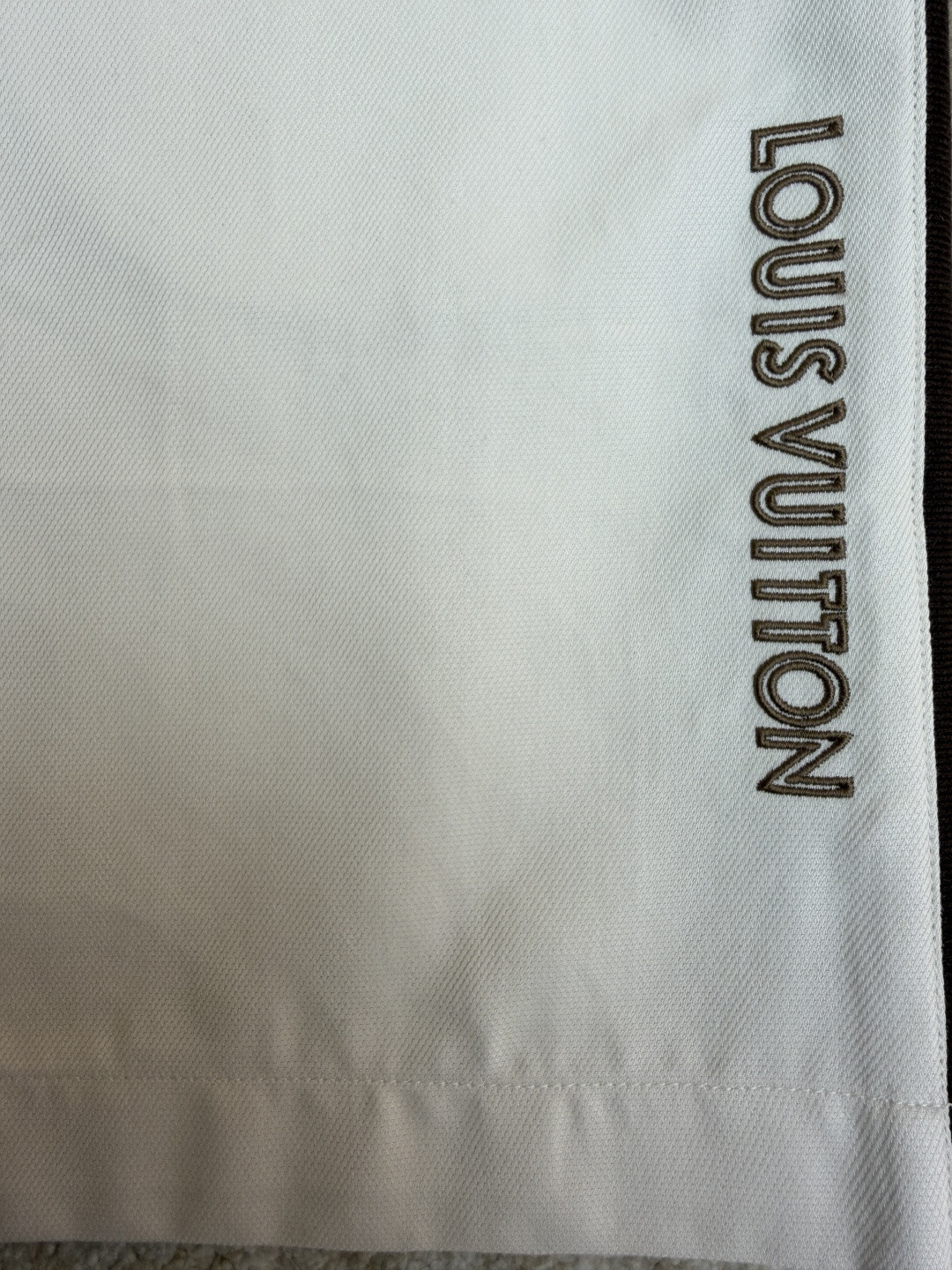 LOUIS VUITTON 路易威登 LV 条纹撞色松紧腰短裤 休闲裤 裤子 五分裤 白色 B0 