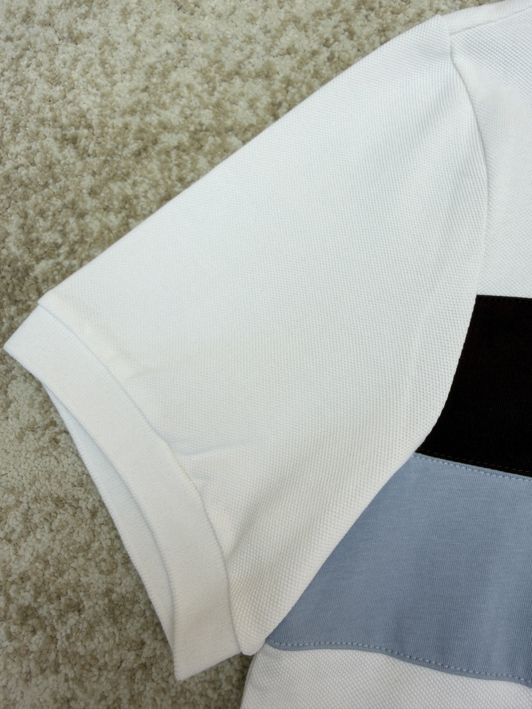 LOUIS VUITTON 路易威登 条纹纽扣Polo衫 短袖 T恤 白色 蓝色 A2 HUY79WX1662U