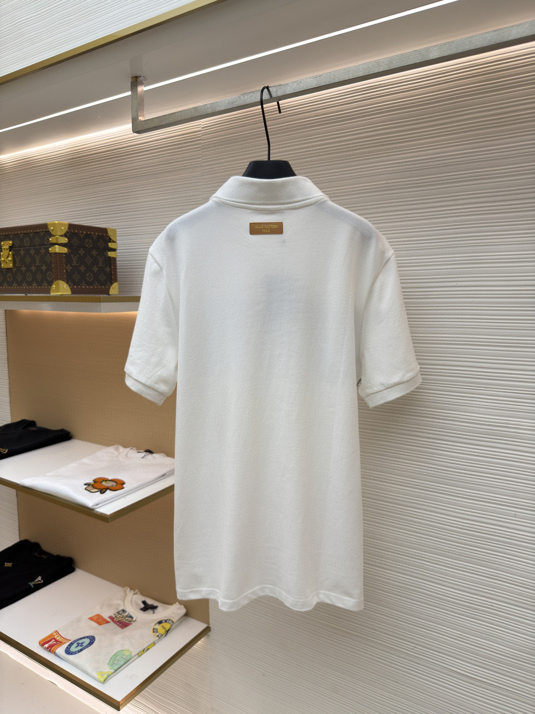 LOUIS VUITTON 路易威登 条纹纽扣Polo衫 短袖 T恤 白色 蓝色 A2 HUY79WX1662U