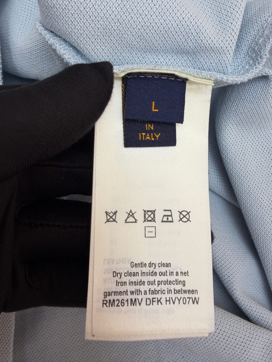 LOUIS VUITTON 路易威登 条纹纽扣Polo衫 短袖 T恤 白色 蓝色 A2 HUY79WX1662U