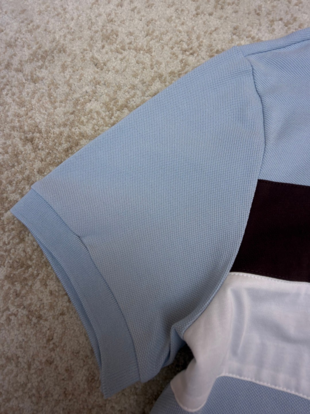 LOUIS VUITTON 路易威登 条纹纽扣Polo衫 短袖 T恤 白色 蓝色 A2 HUY79WX1662U