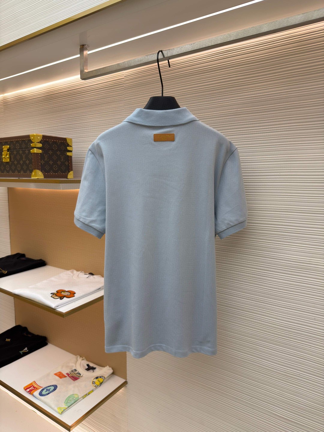 LOUIS VUITTON 路易威登 条纹纽扣Polo衫 短袖 T恤 白色 蓝色 A2 HUY79WX1662U