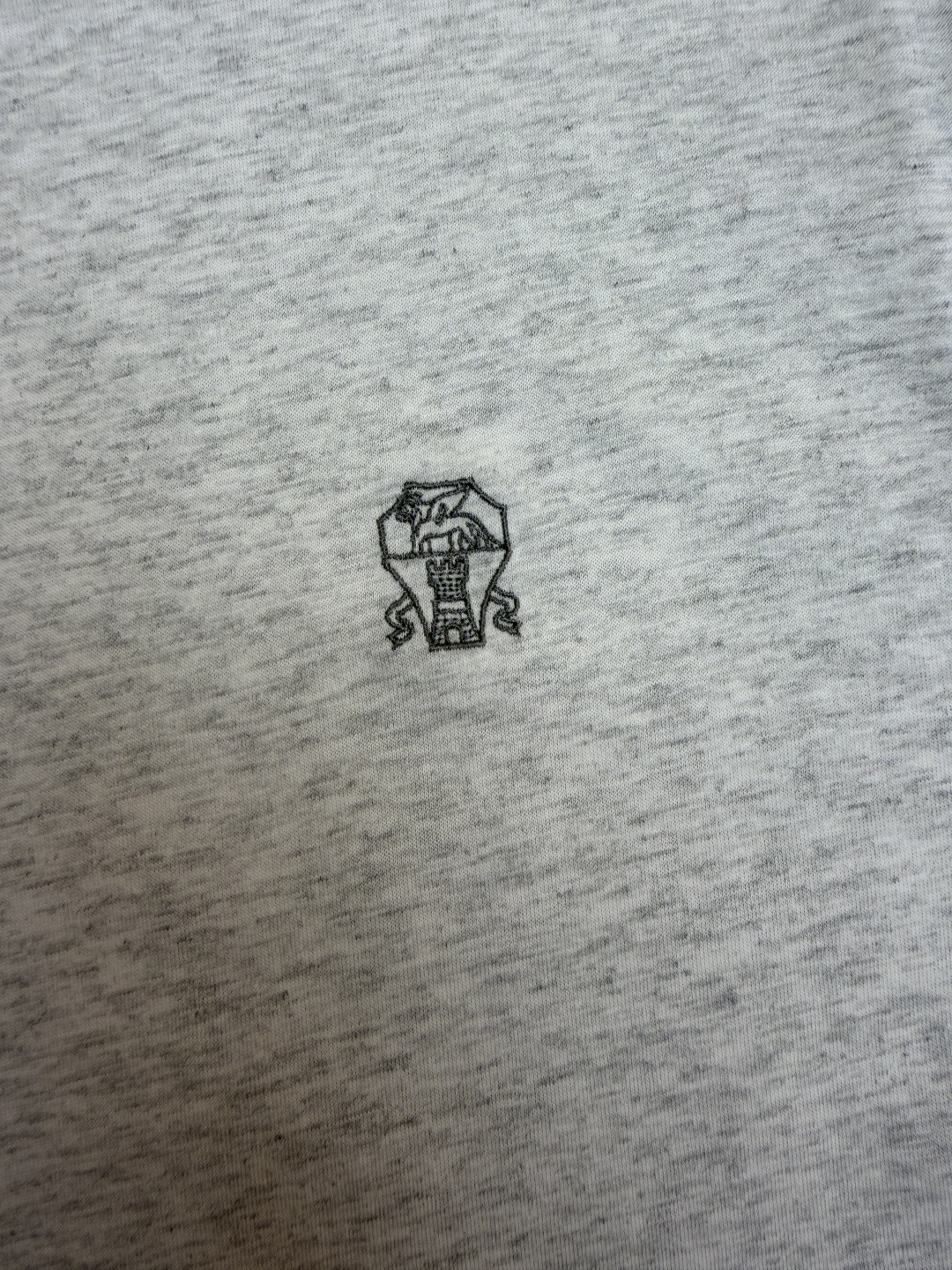 Brunello Cucinelli BC 刺绣饰章叠层圆领短袖 T恤 蓝色 灰色 A0 M0B137451G-CD325