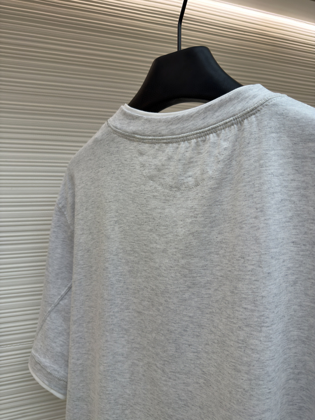 Brunello Cucinelli BC 刺绣饰章叠层圆领短袖 T恤 蓝色 灰色 A0 M0B137451G-CD325