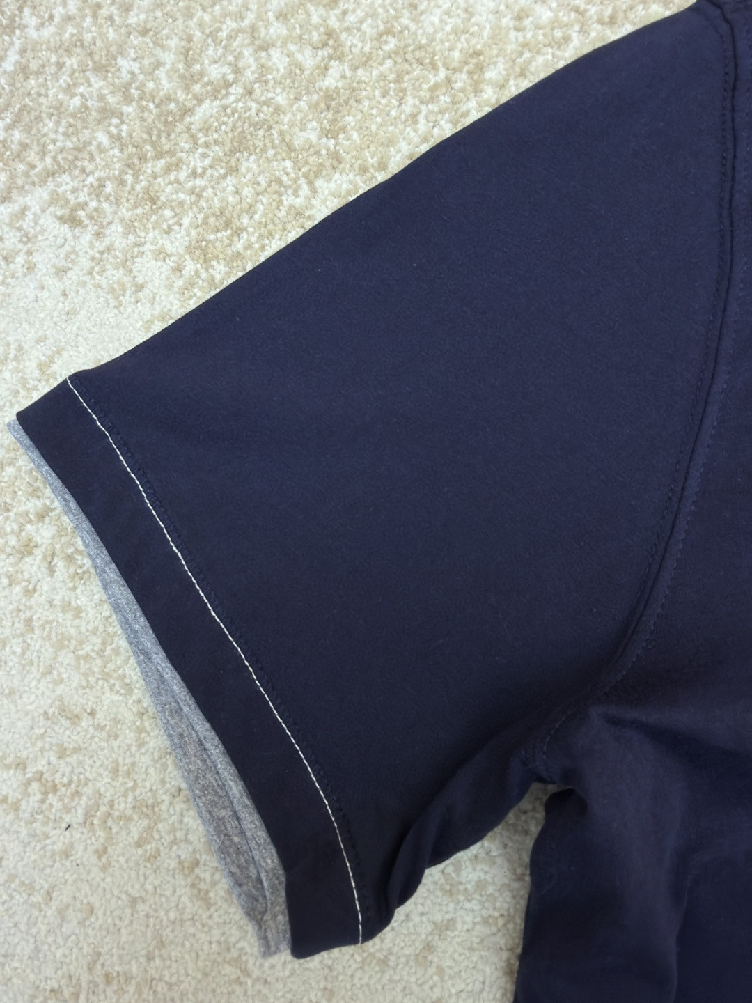 Brunello Cucinelli BC 刺绣饰章叠层圆领短袖 T恤 蓝色 灰色 A0 M0B137451G-CD325