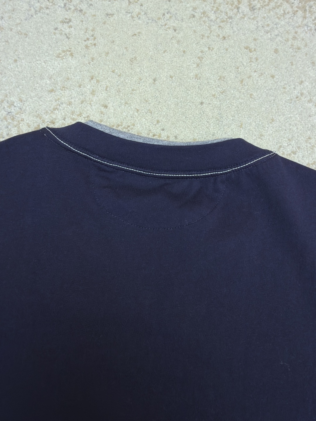 Brunello Cucinelli BC 刺绣饰章叠层圆领短袖 T恤 蓝色 灰色 A0 M0B137451G-CD325