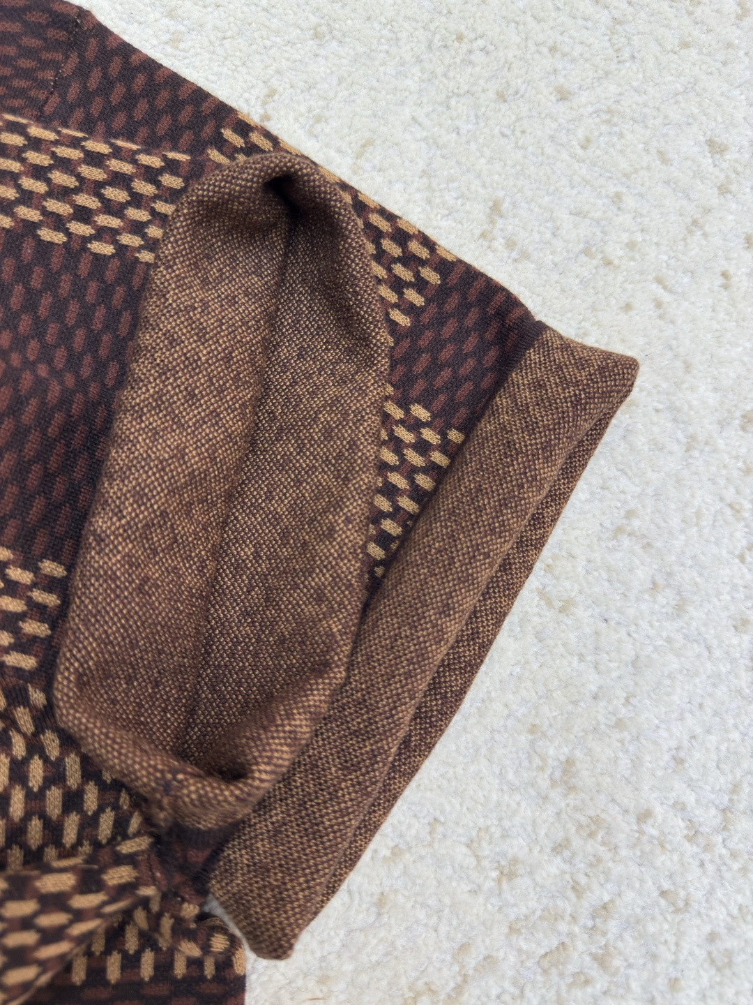 LOUIS VUITTON 路易威登 棋盘格 格纹钉珠针织衫短袖 T恤 棕色 蓝色 B0 1AFIUP