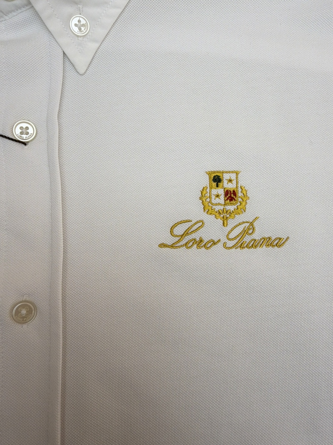 Loro Piana LP 标识刺绣翻领衬衫 外套 长袖 白色 B0 FAP8883-105N