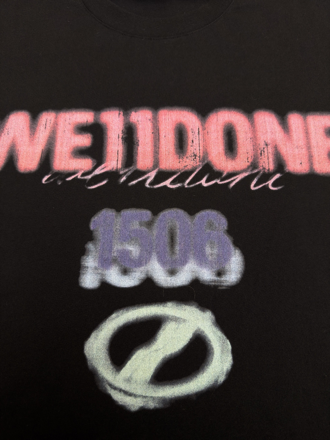 WE11DONE 彩色喷绘圆领短袖 T恤 夏季 白色 黑色 A0 WD-TT0-26-757-U-WH