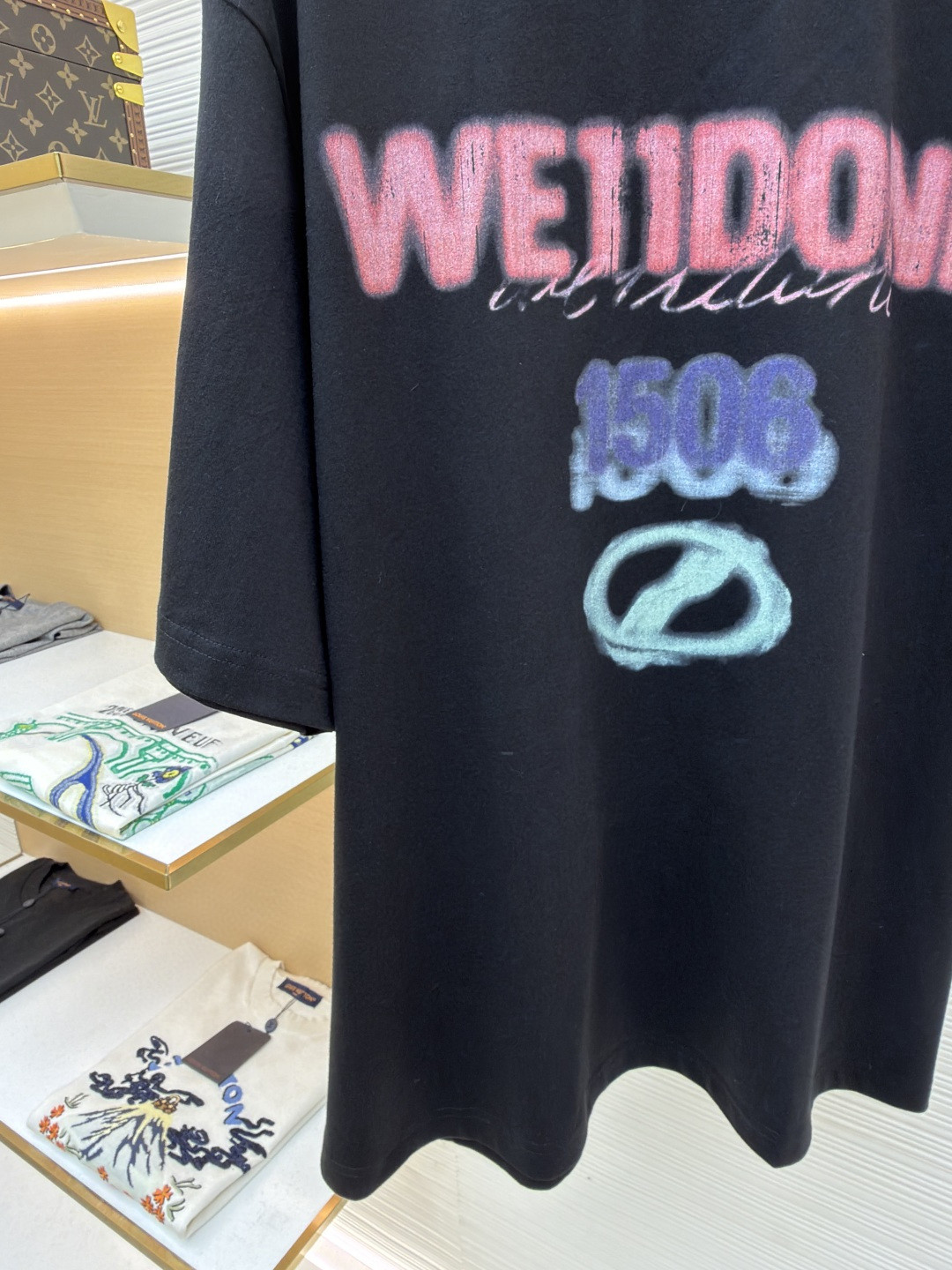 WE11DONE 彩色喷绘圆领短袖 T恤 夏季 白色 黑色 A0 WD-TT0-26-757-U-WH