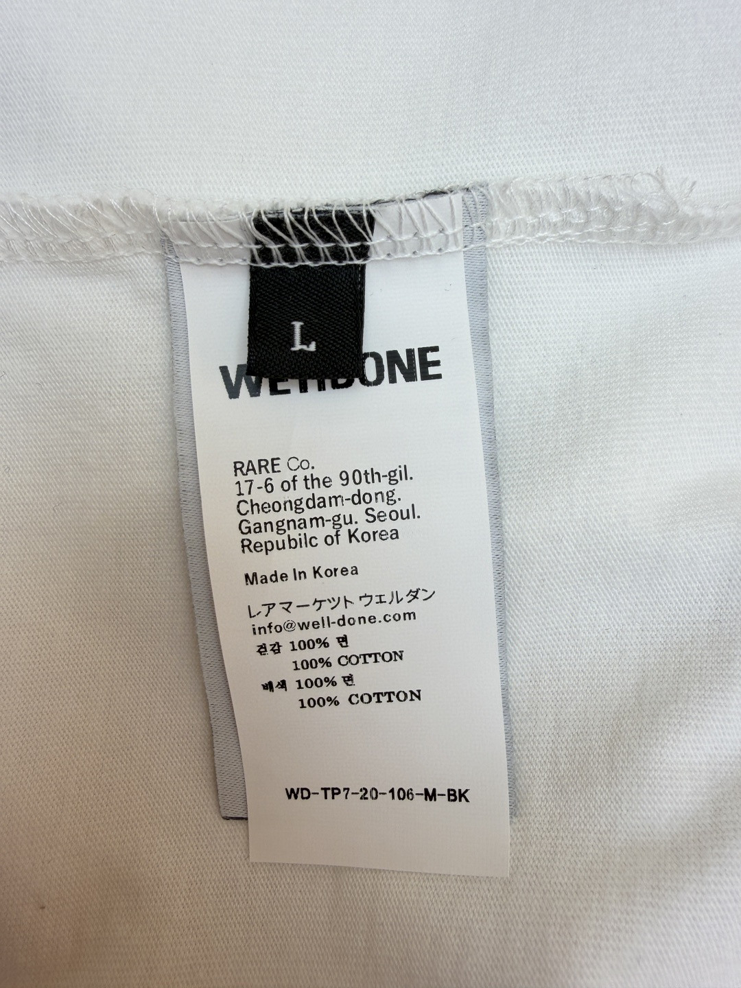 WE11DONE 彩色喷绘圆领短袖 T恤 夏季 白色 黑色 A0 WD-TT0-26-757-U-WH