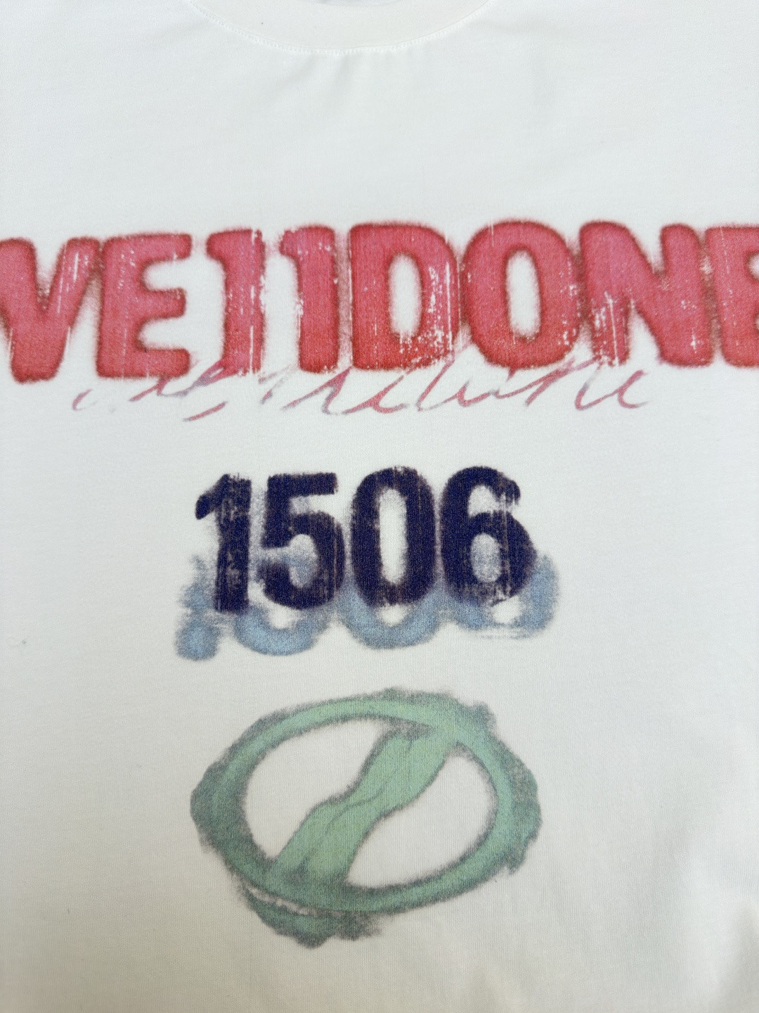 WE11DONE 彩色喷绘圆领短袖 T恤 夏季 白色 黑色 A0 WD-TT0-26-757-U-WH