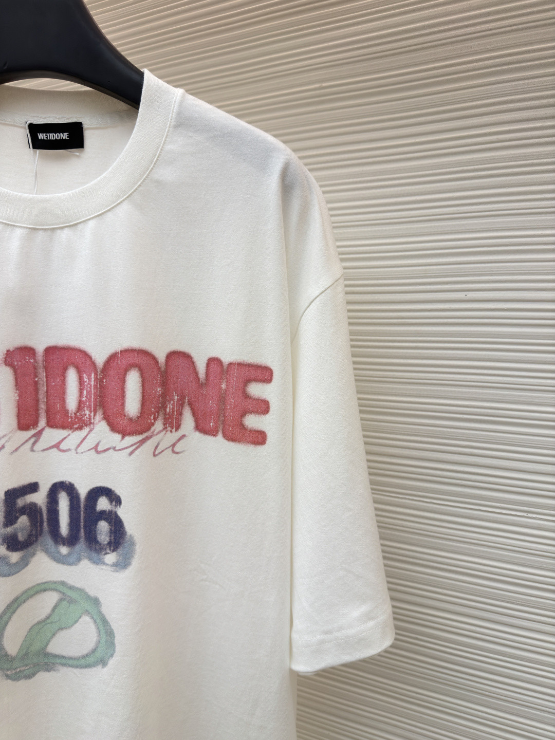 WE11DONE 彩色喷绘圆领短袖 T恤 夏季 白色 黑色 A0 WD-TT0-26-757-U-WH