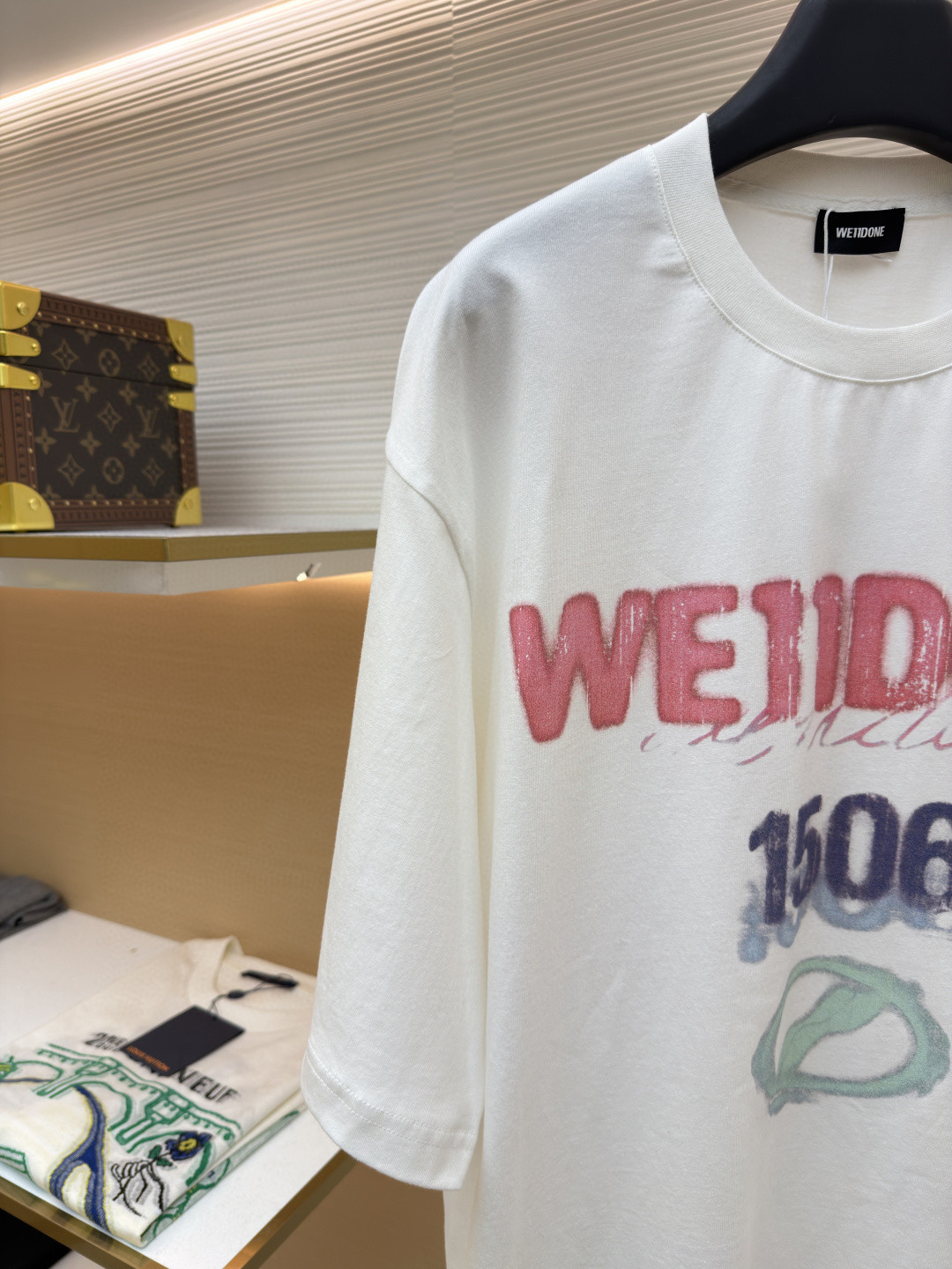 WE11DONE 彩色喷绘圆领短袖 T恤 夏季 白色 黑色 A0 WD-TT0-26-757-U-WH