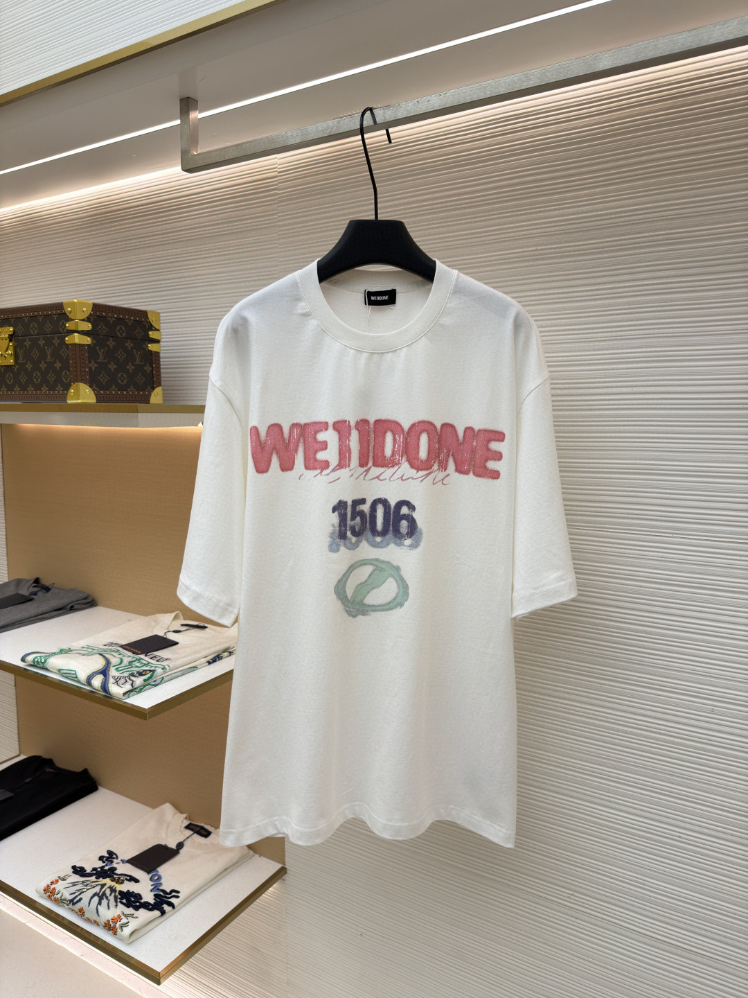 WE11DONE 彩色喷绘圆领短袖 T恤 夏季 白色 黑色 A0 WD-TT0-26-757-U-WH