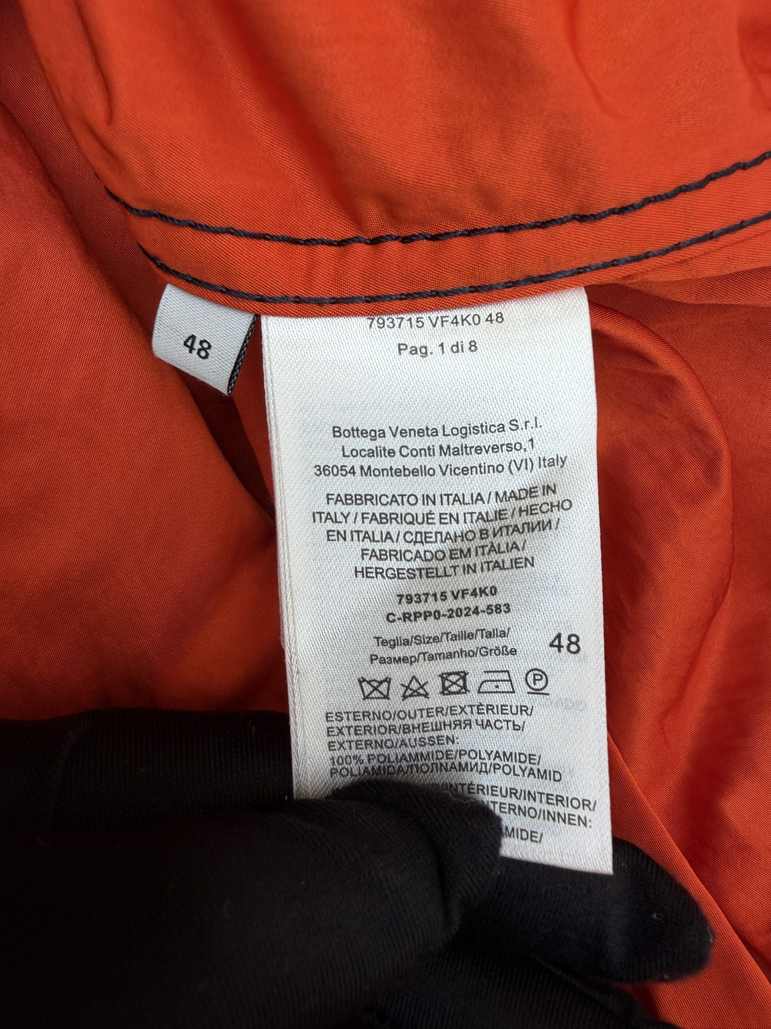 Bottega Veneta 缝线撞色连帽风衣外套 夹克 长袖 海军蓝 C0 793715-VF4K0-4121    