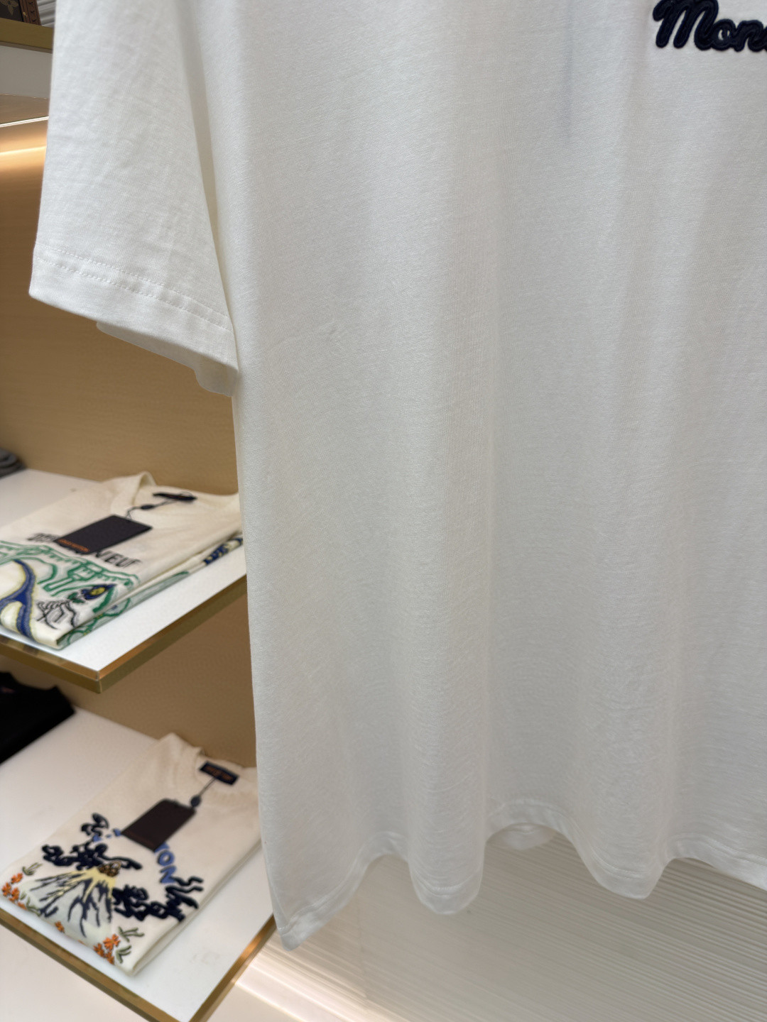 Moncler 蒙口 针织领口标识圆领短袖 T恤 夏季 白色 藏蓝色 红色 A0 K20918C0002289AJS034