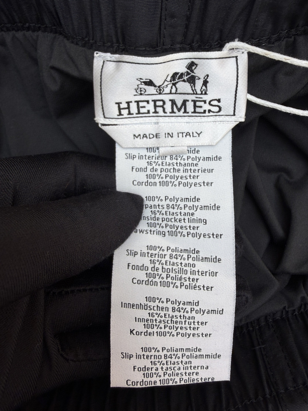 HERMES 爱马仕 遇水显化抽绳速干短裤 休闲裤 裤子 黑色 灰色 藏蓝色 A5