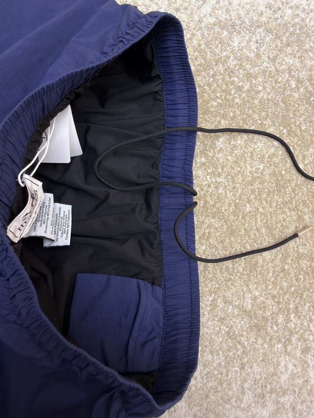 HERMES 爱马仕 遇水显化抽绳速干短裤 休闲裤 裤子 黑色 灰色 藏蓝色 A5