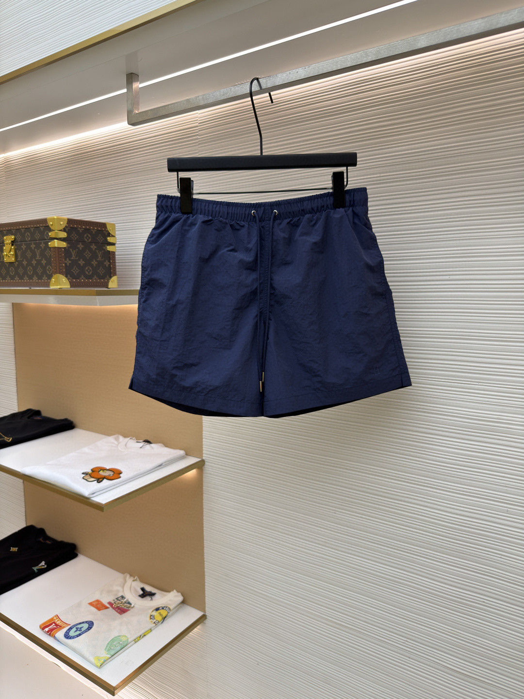 HERMES 爱马仕 纯色抽绳速干短裤 休闲裤 裤子 绿色 藏蓝色 A5