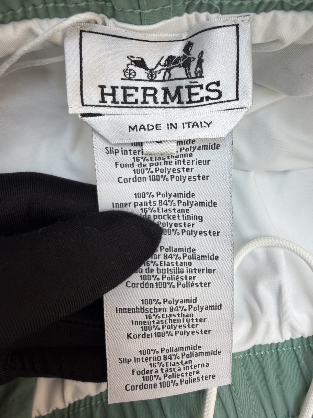 HERMES 爱马仕 纯色抽绳速干短裤 休闲裤 裤子 绿色 藏蓝色 A5