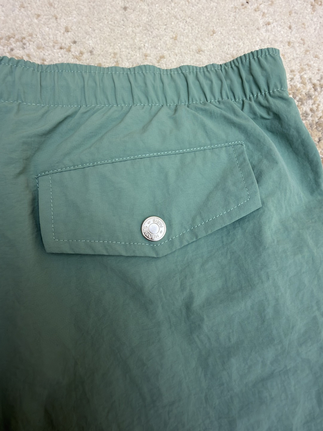 HERMES 爱马仕 纯色抽绳速干短裤 休闲裤 裤子 绿色 藏蓝色 A5