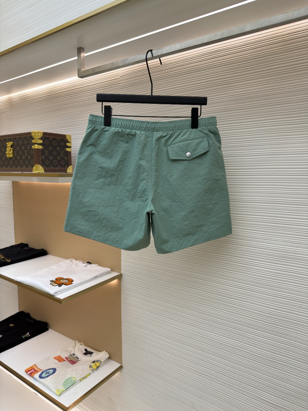 HERMES 爱马仕 纯色抽绳速干短裤 休闲裤 裤子 绿色 藏蓝色 A5