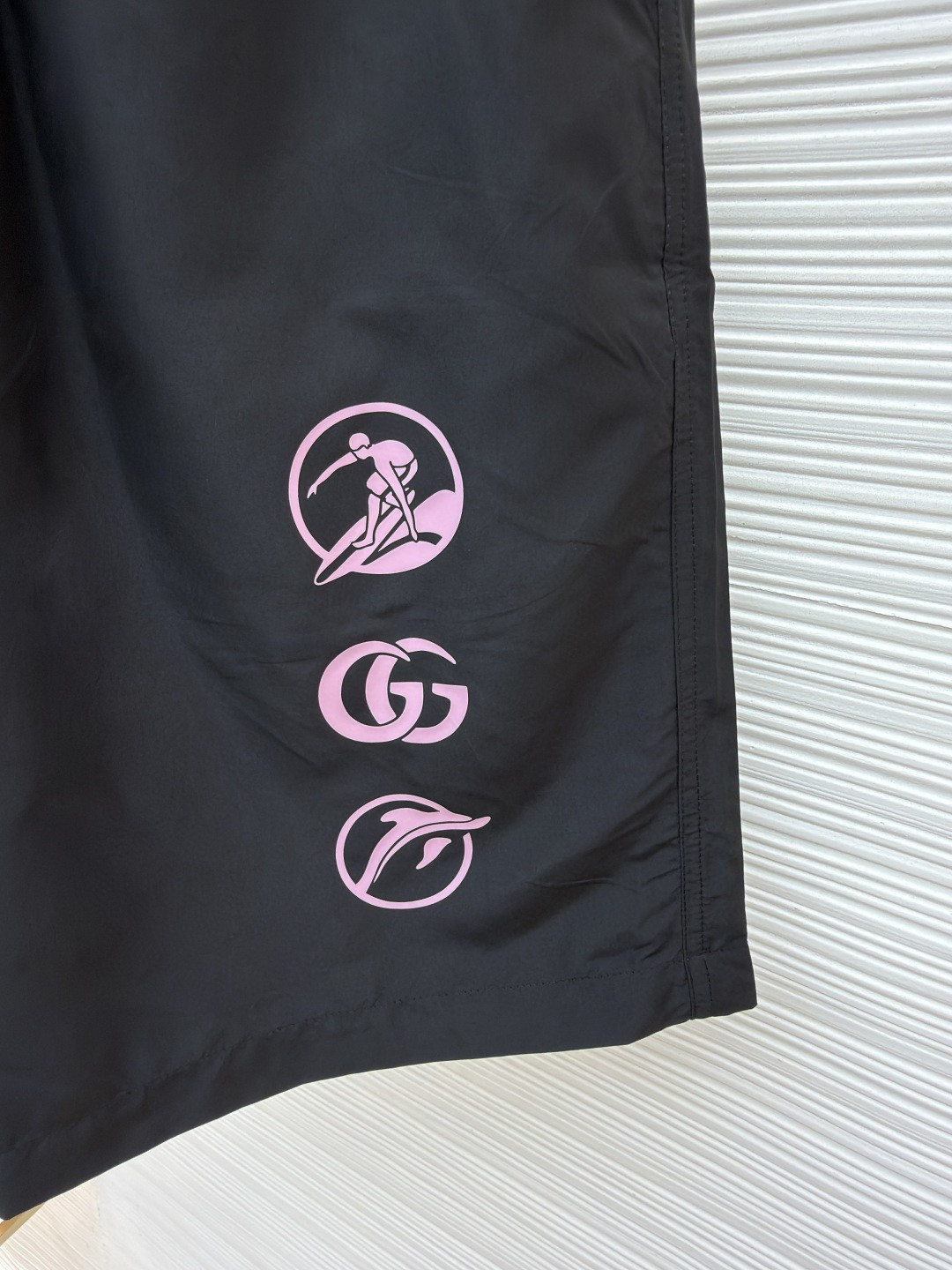 GUGGI 古驰 标识撞色松紧腰短裤 休闲裤 裤子 五分裤 黑色 A5 824267-ZAQ4X-1000