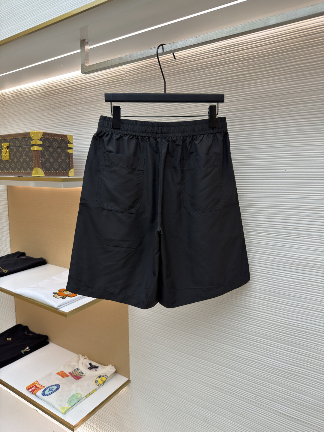 GUGGI 古驰 标识撞色松紧腰短裤 休闲裤 裤子 五分裤 黑色 A5 824267-ZAQ4X-1000