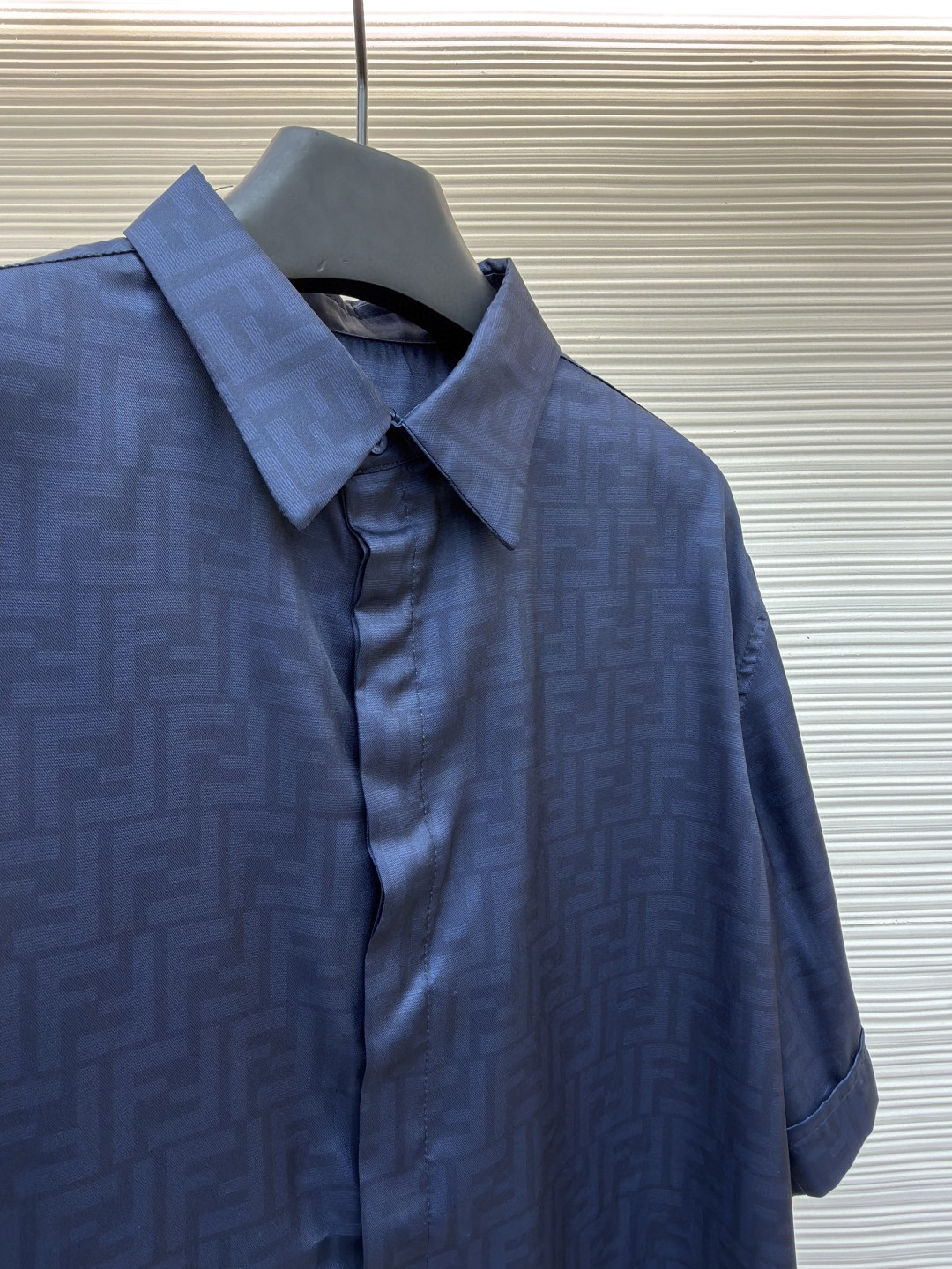 FENDI 芬迪 全幅FF衬衫 短袖 外套 夏季 蓝色 B0 FS0795AKEEF0H5A