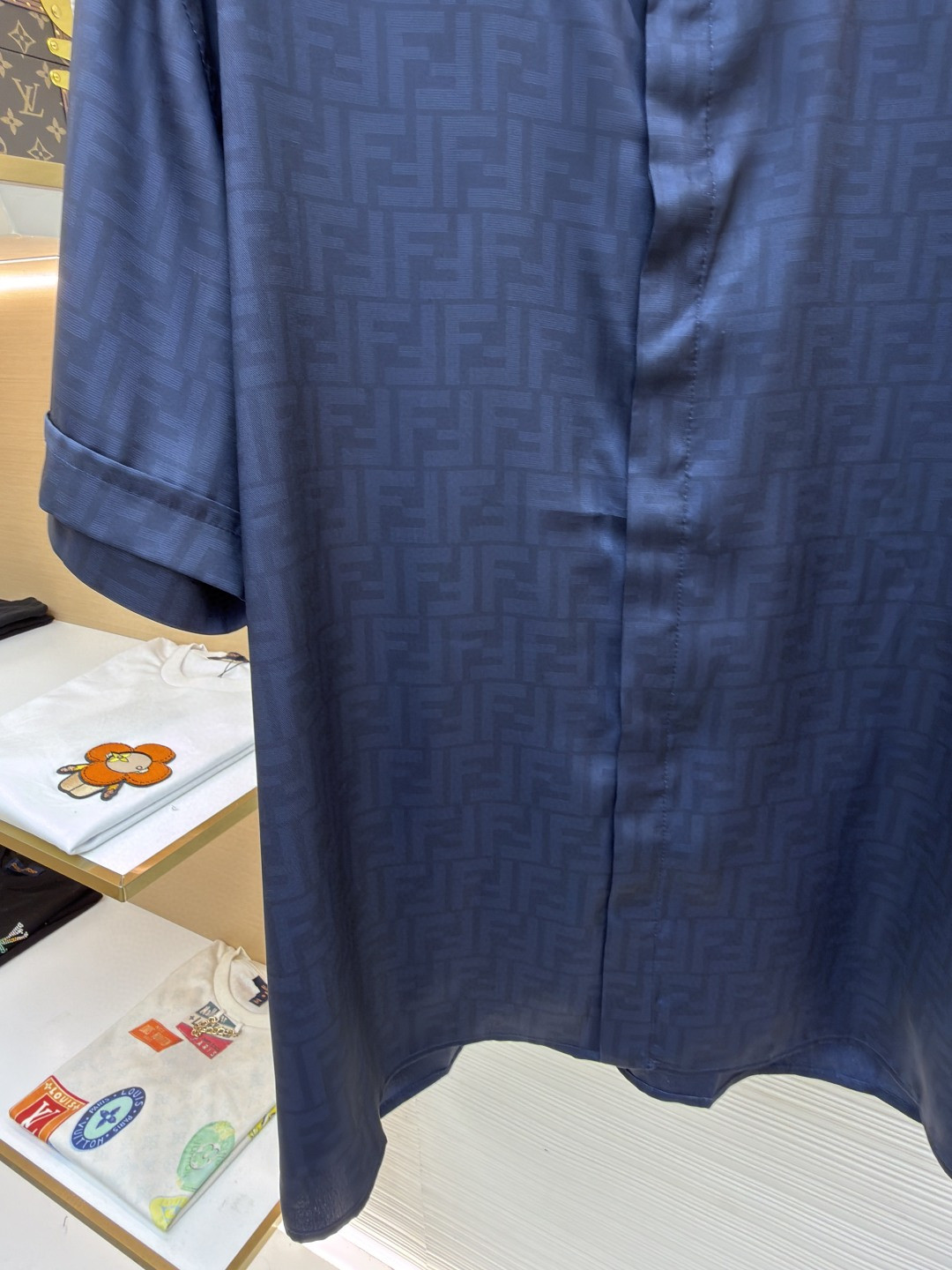 FENDI 芬迪 全幅FF衬衫 短袖 外套 夏季 蓝色 B0 FS0795AKEEF0H5A